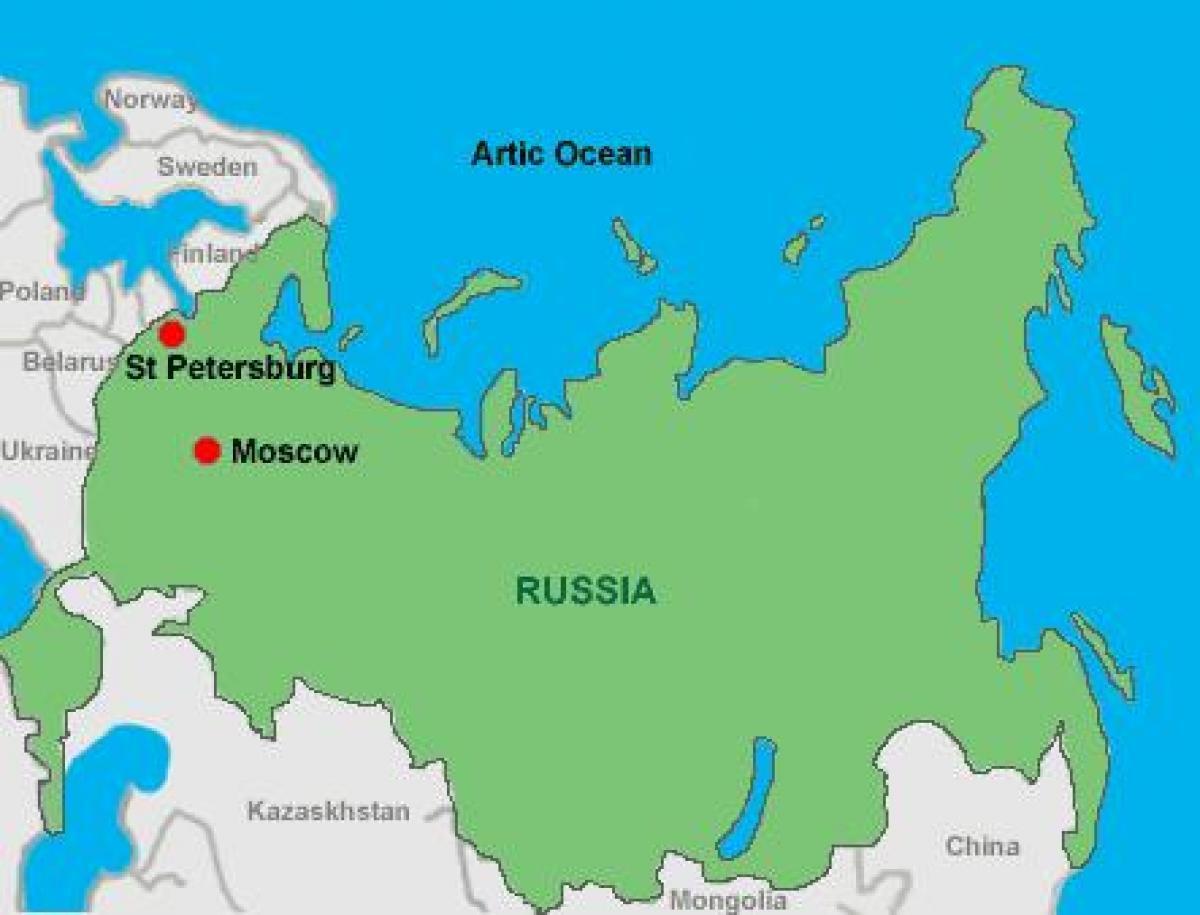 Moskwa i Sankt Petersburg na mapie