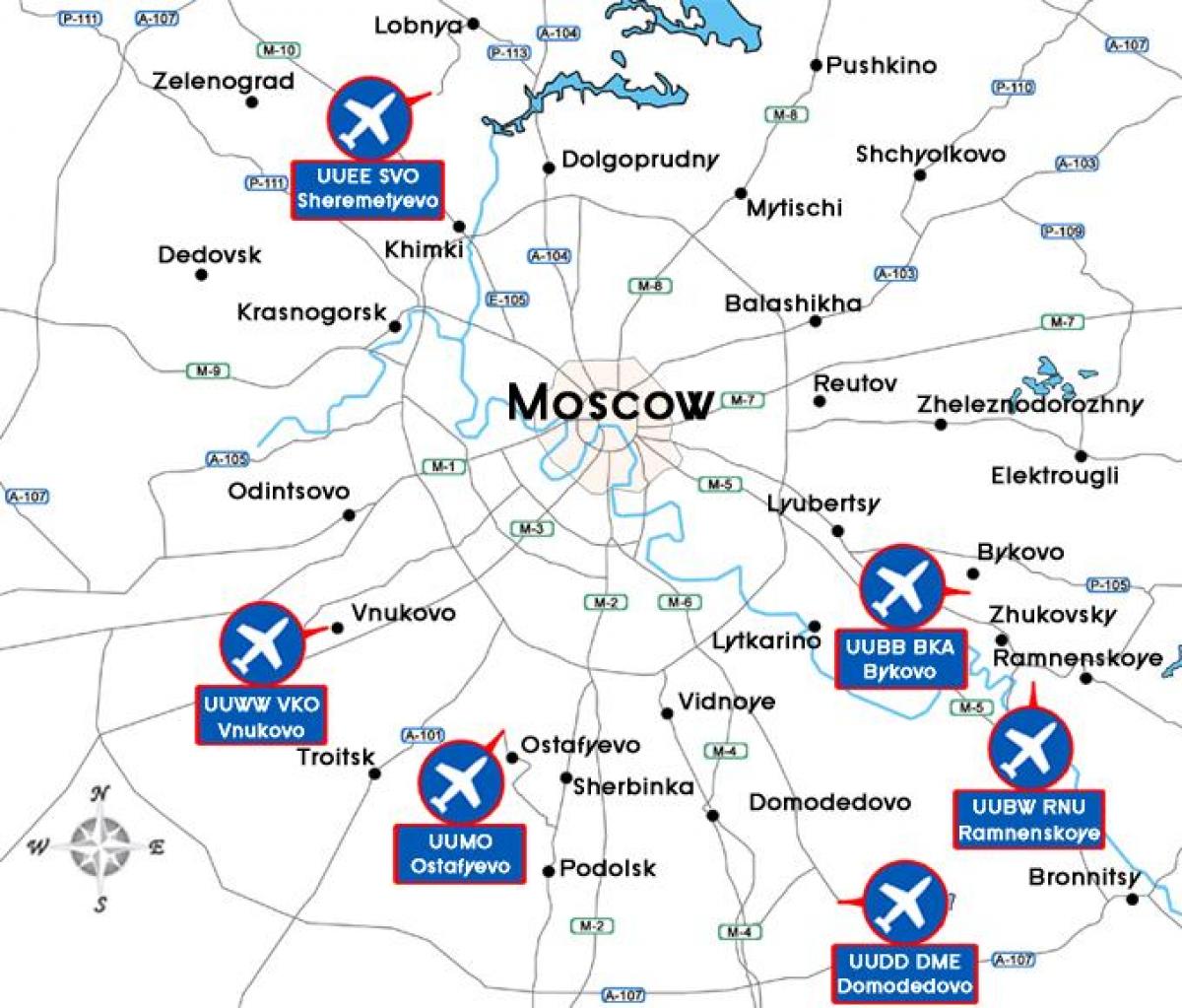 mapa moskiewskich lotnisk