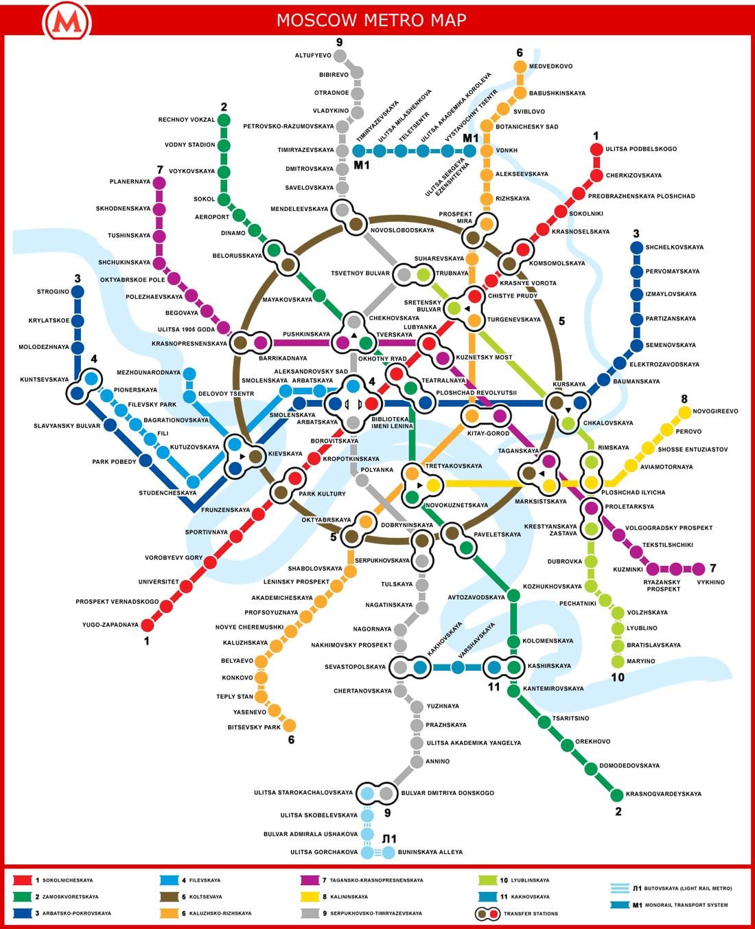mapa metra w Moskwie