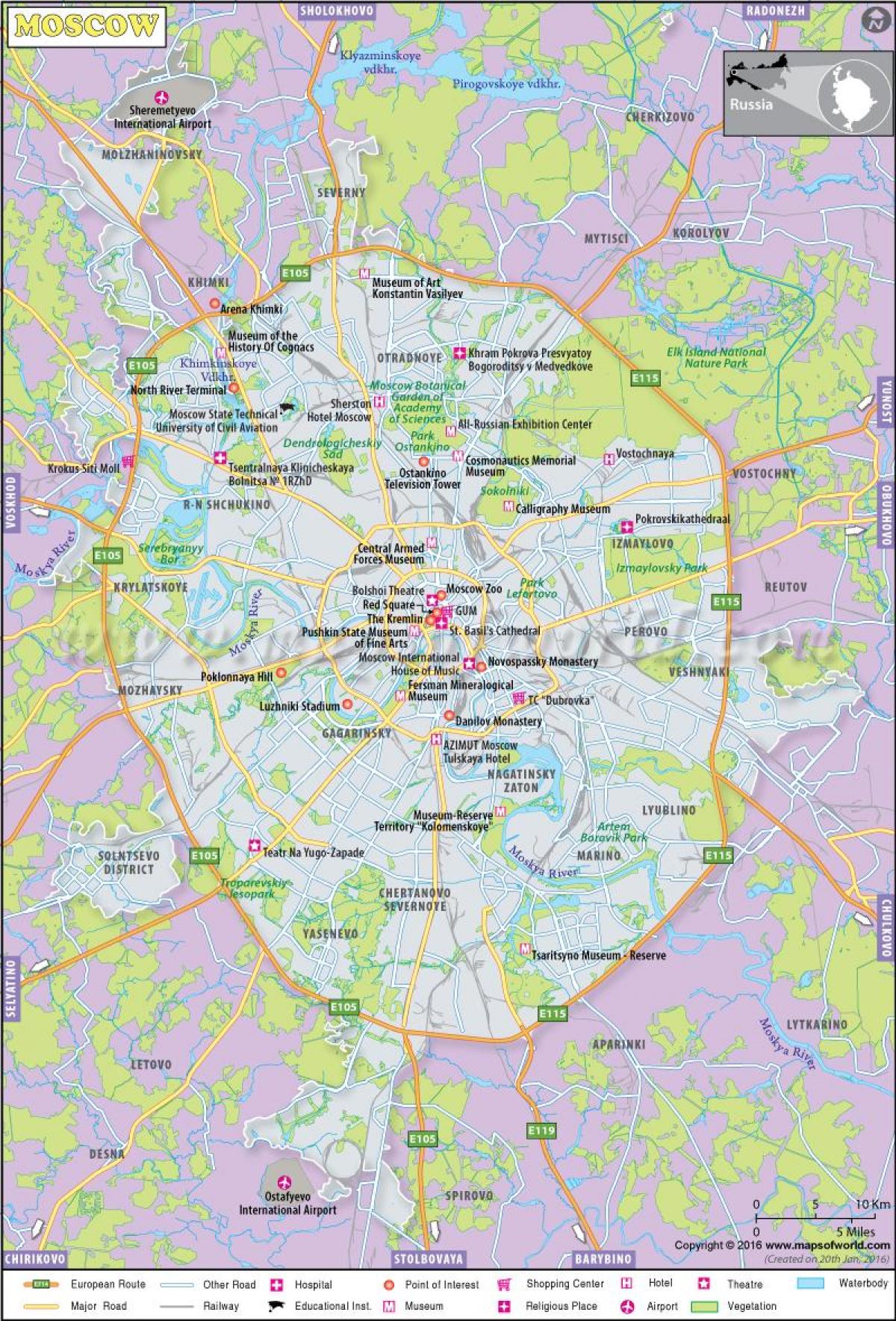 Moskwa na mapie