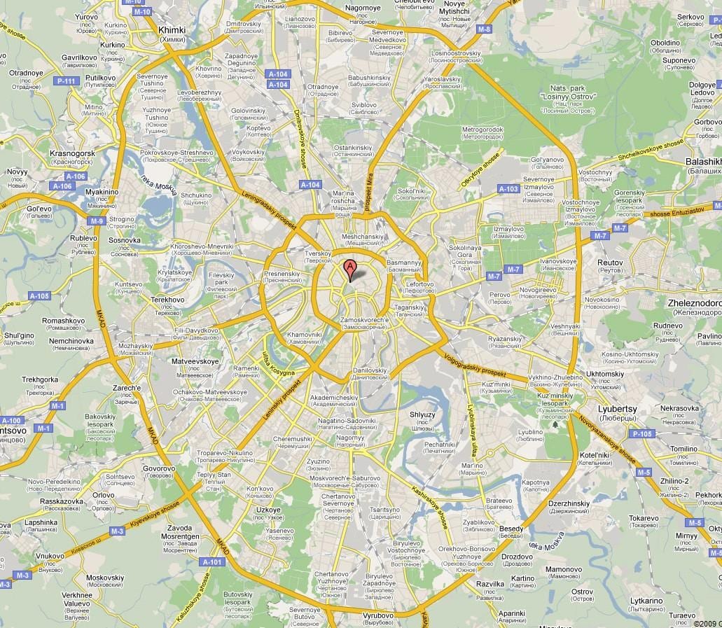 Moskwa mapie przedmieście