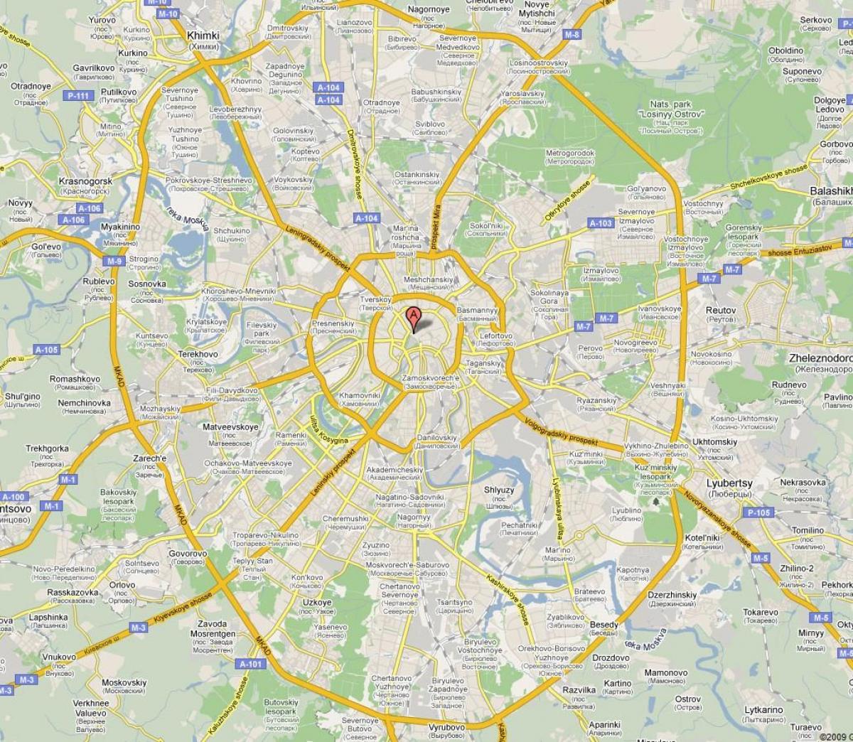 Moskwa mapie przedmieście