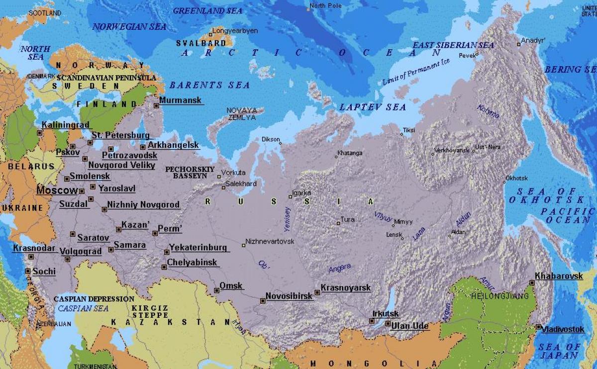 mapa Moskwy, Rosja