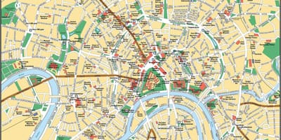 Mapa Moskwy w języku angielskim