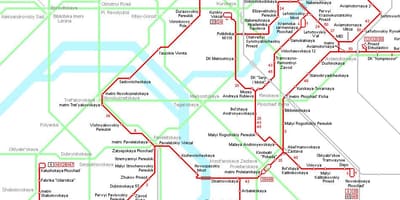 Mapa Moskwa tramwaj