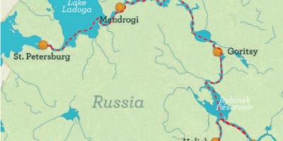 Mapa Petersburga do Moskwy rejs